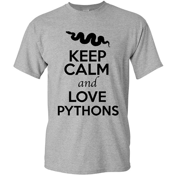 Keep Calm And Love Pythons Snake Animal Lover Adult T-Shirt Tee