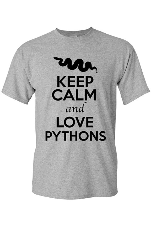 Keep Calm And Love Pythons Snake Animal Lover Adult T-Shirt Tee