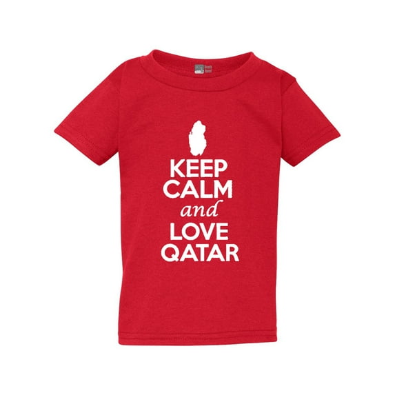 Keep Calm And Love Qatar Country People Patriotic Toddler Kids T-Shirt Tee