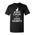 thumbnail image 1 of Keep Calm And Love Rabbits Bunny Animal Lover Adult T-Shirt Tee, 1 of 2