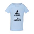 thumbnail image 1 of Keep Calm And Love Rabbits Bunny Pet Animal Lover Funny Toddler Kids T-Shirt Tee, 1 of 2