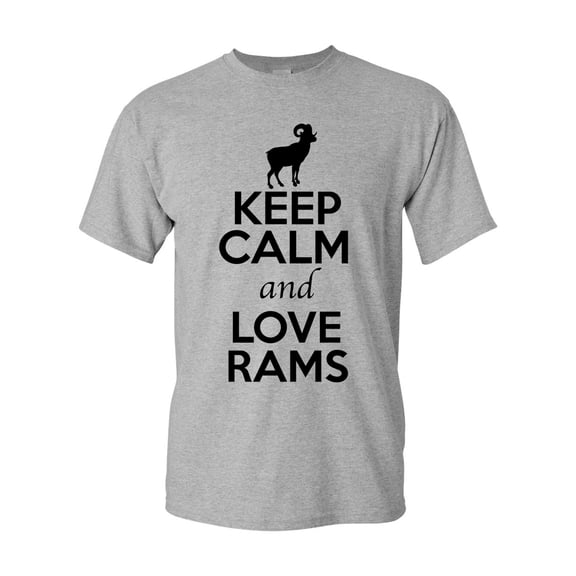 Keep Calm And Love Rams Farm Animal Lover Adult T-Shirt Tee