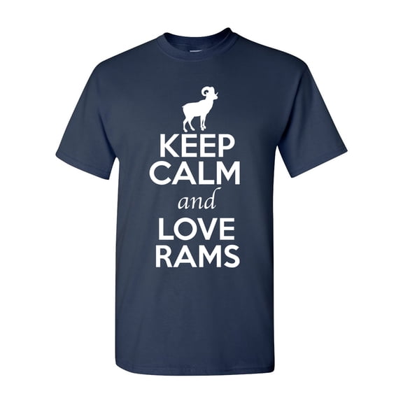 Keep Calm And Love Rams Farm Animal Lover Adult T-Shirt Tee