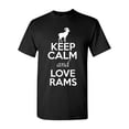 thumbnail image 1 of Keep Calm And Love Rams Farm Animal Lover Adult T-Shirt Tee, 1 of 2