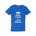 thumbnail image 1 of Keep Calm And Love Rhinos Rhinoceros Animal Lover Funny Toddler Kids T-Shirt Tee, 1 of 2