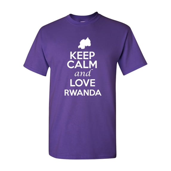 Keep Calm And Love Rwanda Country Patriotic Adult T-Shirt Tee