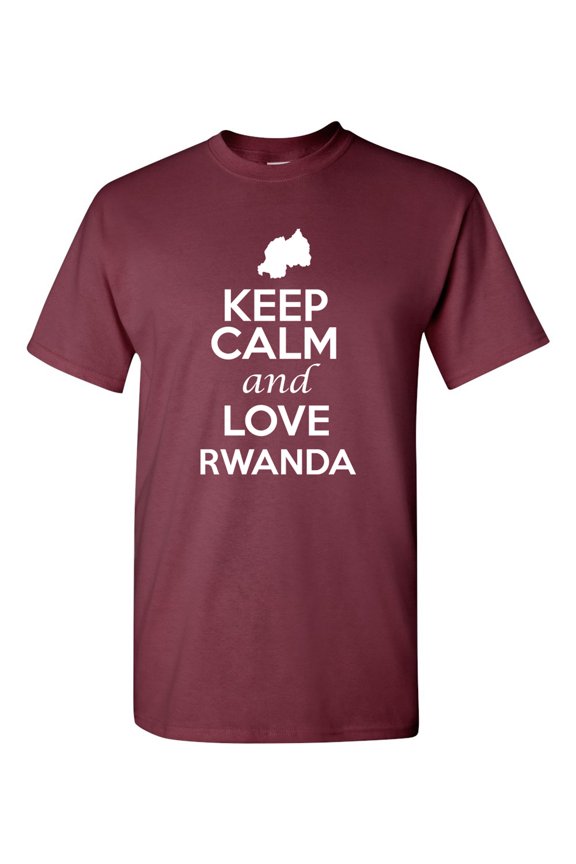 Keep Calm And Love Rwanda Country Patriotic Adult T-Shirt Tee