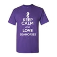 thumbnail image 1 of Keep Calm And Love Seahorses Sea Monster Animal Lover Adult T-Shirt Tee, 1 of 2