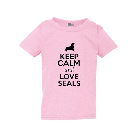 Keep Calm And Love Seals Sea Lion Walrus Animal Lover Toddler Kids T-Shirt Tee