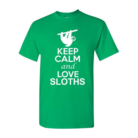 Keep Calm And Love Sloth Animal Lover DT Adult T-Shirt Tee
