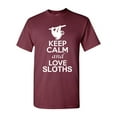 thumbnail image 1 of Keep Calm And Love Sloth Animal Lover DT Adult T-Shirt Tee, 1 of 2