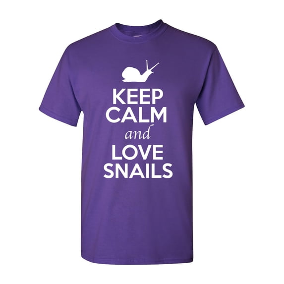 Keep Calm And Love Snails Slugs Animal Lover Adult T-Shirt Tee