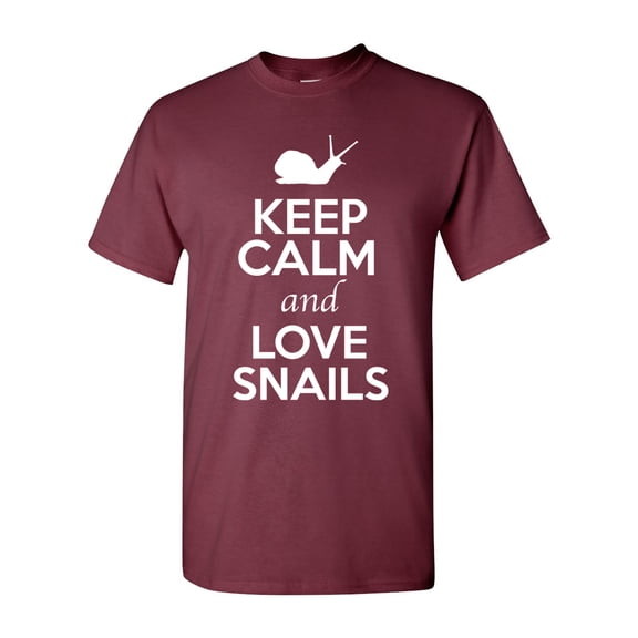 Keep Calm And Love Snails Slugs Animal Lover Adult T-Shirt Tee