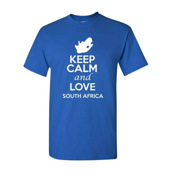 Keep Calm And Love South Africa Country Novelty Patriotic Adult T-Shirt Tee