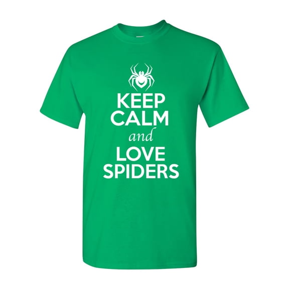 Keep Calm And Love Spiders Web Insects Lover Adult T-Shirt Tee