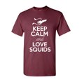 thumbnail image 1 of Keep Calm And Love Squids Cuttlefish Animal Lover Adult T-Shirt Tee, 1 of 2