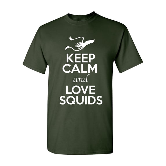 Keep Calm And Love Squids Cuttlefish Animal Lover Adult T-Shirt Tee