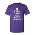 thumbnail image 1 of Keep Calm And Love Swaziland Country Novelty Patriotic Adult T-Shirt Tee, 1 of 2