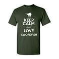 thumbnail image 1 of Keep Calm And Love Swordfish Fish Animal Lover Adult T-Shirt Tee, 1 of 2
