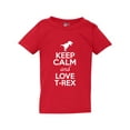 thumbnail image 1 of Keep Calm And Love T-Rex Dino Dinosaur Lover Funny Toddler Kids T-Shirt Tee, 1 of 2
