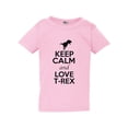 thumbnail image 1 of Keep Calm And Love T-Rex Dino Dinosaur Lover Funny Toddler Kids T-Shirt Tee, 1 of 2