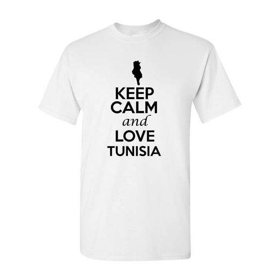 Keep Calm And Love Tunisia Country Novelty Patriotic Adult T-Shirt Tee