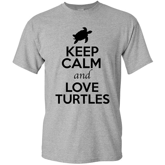 Keep Calm And Love Turtles Tortoise Animal Lover Adult T-Shirt Tee