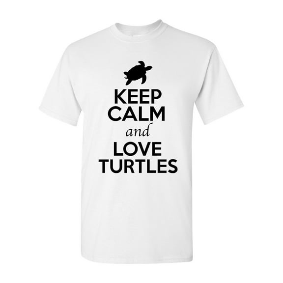Keep Calm And Love Turtles Tortoise Animal Lover Adult T-Shirt Tee