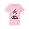 thumbnail image 1 of Keep Calm And Love Wolves Gray Wolf Animal Lover Funny Toddler Kids T-Shirt Tee, 1 of 2