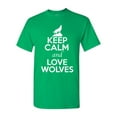 thumbnail image 1 of Keep Calm And Love Wolves Wolf Animal Lover Adult T-Shirt Tee, 1 of 2