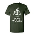 thumbnail image 1 of Keep Calm And Love Wolves Wolf Animal Lover Adult T-Shirt Tee, 1 of 2