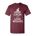 thumbnail image 1 of Keep Calm And Love Wolves Wolf Animal Lover Adult T-Shirt Tee, 1 of 2