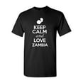 thumbnail image 1 of Keep Calm And Love Zambia Country Novelty Patriotic Adult T-Shirt Tee, 1 of 2
