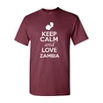 thumbnail image 1 of Keep Calm And Love Zambia Country Novelty Patriotic Adult T-Shirt Tee, 1 of 2