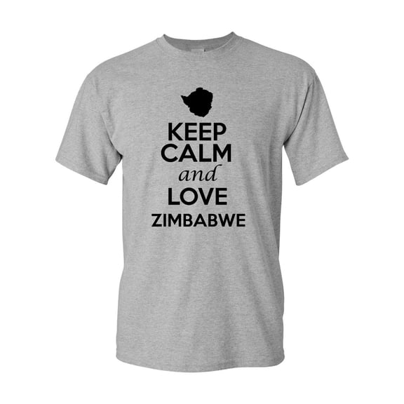 Keep Calm And Love Zimbabwe Country Novelty Patriotic Adult T-Shirt Tee