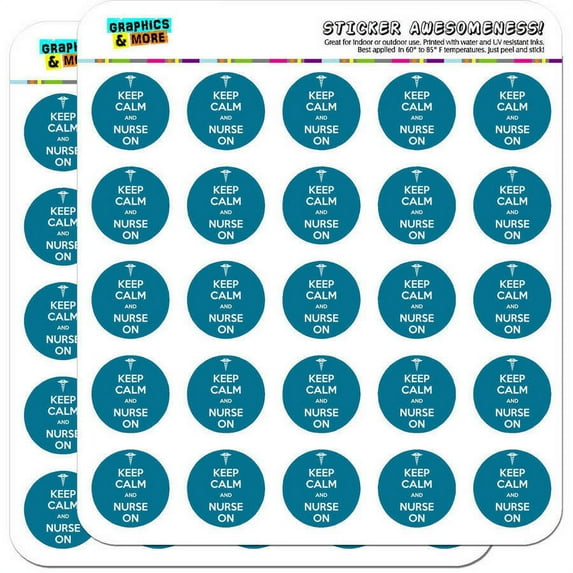 Keep Calm And Nurse On 50 1" Planner Calendar Scrapbooking Crafting Stickers