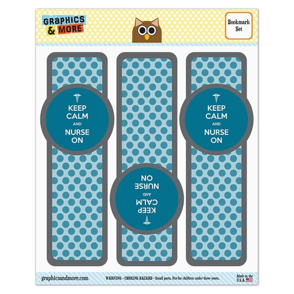 Keep Calm And Nurse On Glossy Laminated Bookmarks - Set of 3
