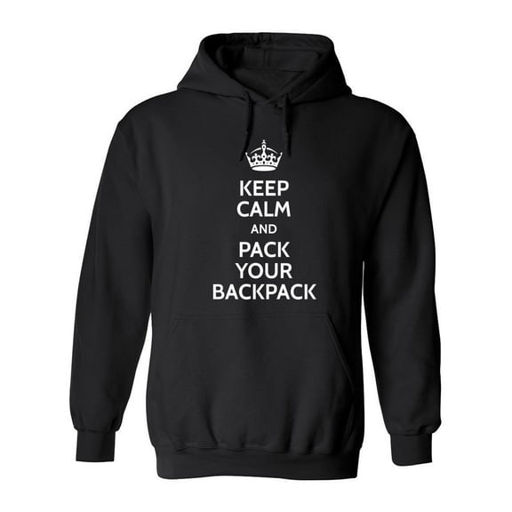 Keep Calm And Pack Your Backpack Hoodie Men -Image by Shutterstock, Male Large
