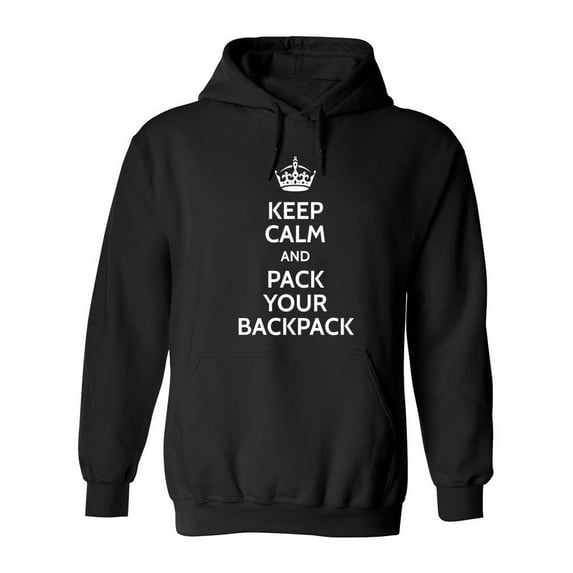 Keep Calm And Pack Your Backpack Hoodie Men -Image by Shutterstock, Male Small
