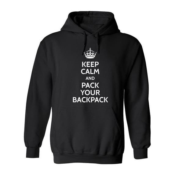 Keep Calm And Pack Your Backpack Hoodie Men -Image by Shutterstock, Male x-Large