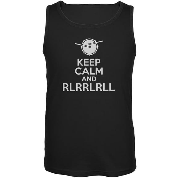 Keep Calm And Paradiddle Black Adult Tank Top - Large