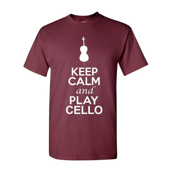 Keep Calm And Play Cello Music Lover Musician DT Adult T-Shirt Tee