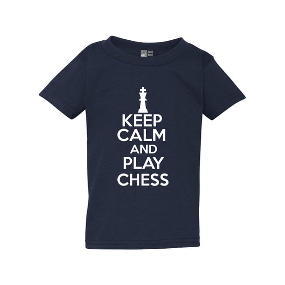 Keep Calm And Play Chess Board Game Funny Toddler Kids T-Shirt Tee