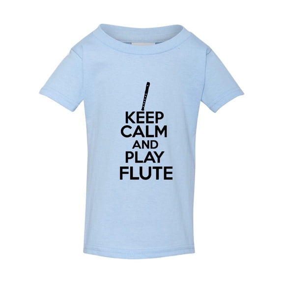 Keep Calm And Play Flute Music Musician Toddler Kids T-Shirt Tee