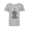 thumbnail image 1 of Keep Calm And Play Flute Music Musician Toddler Kids T-Shirt Tee, 1 of 2