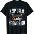 thumbnail image 1 of Keep Calm And Play Harmonica Harmonicist Apparel T-Shirt, 1 of 4