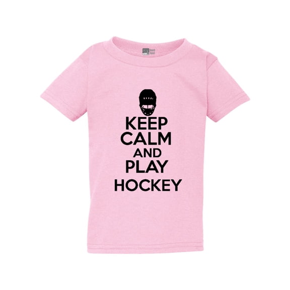 Keep Calm And Play Hockey Sports Funny Toddler Kids T-Shirt Tee