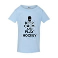 thumbnail image 1 of Keep Calm And Play Hockey Sports Funny Toddler Kids T-Shirt Tee, 1 of 2