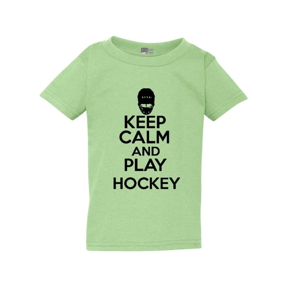 Keep Calm And Play Hockey Sports Funny Toddler Kids T-Shirt Tee