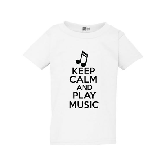 Keep Calm And Play Music Musician Note Toddler Kids T-Shirt Tee